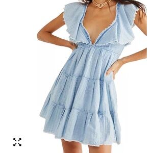 Free people undone denim Dress